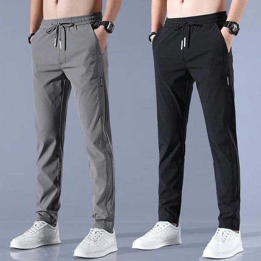 Combo Of 2 Men's Sports Regular Fit Lycra Track Pant With Two Side Pockets ( Dark Blue + Grey )